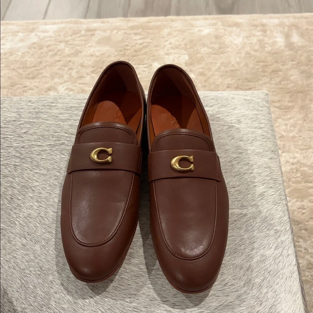 Coach Brown Leather Loafers - Picture 2 of 10